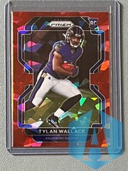 2021 Panini Tylan Wallace #356 Red Cracked Ice Prizm Ravens Rookie RC SP
